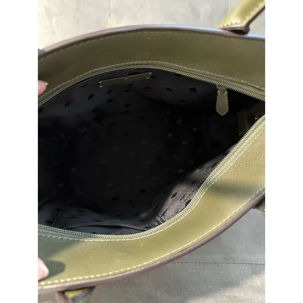 EUC Kate Spade Olive Green Melanie Satchel With Removable Adjustable Strap - Picture 2 of 5